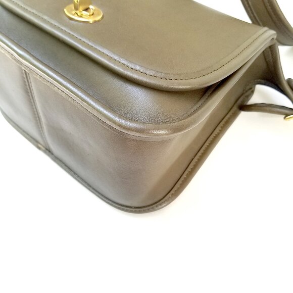 Vintage Coach Legacy Small Flap Bag Olive Green #9965 - Picture 7 of 12